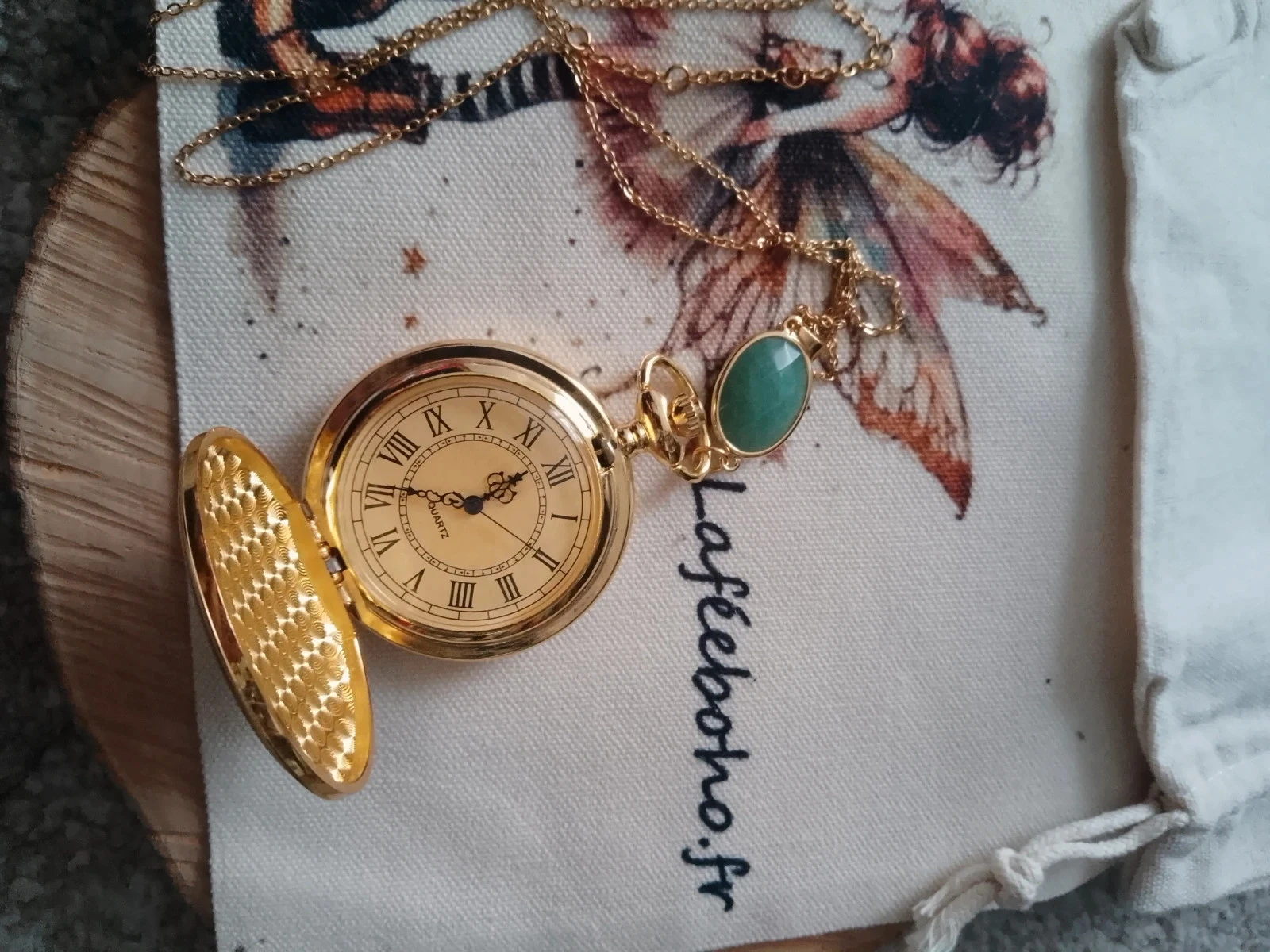 Collier sautoir met steen van avontuur met horloge – photo 2